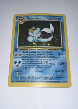 Pokemon TCG Vaporeon Holo Rare Card Jungle, 12/64, First Edition - Image 3