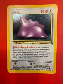 Ditto 3/62 Fossil Holo Pokemon Card - Image 1