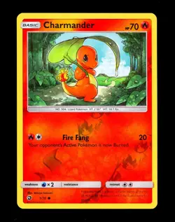 2018 Pokemon CHARMANDER Dragon Majesty REVERSE HOLO Sun & Moon Set Card 1/70 EX - Image 1
