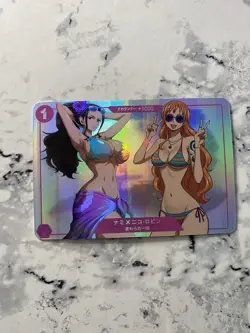 Goddess story One Piece Waifu Manga Bikini Card Nami & Robin Nico Alt Art Cute - Image 1