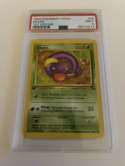1999 Pokemon PSA 9 MINT Fossil 1st EDITION Card #46 Ekans 🐍 - Image 1