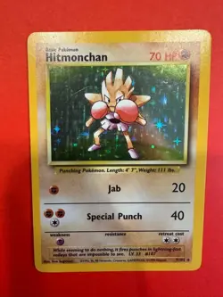 Hitmonchan 007/102 Base Set Holo Pokemon Card - Image 1