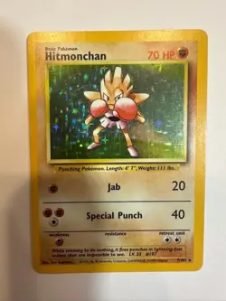 Hitmonchan 007/102 Base Set Holo Pokemon Card - Image 2