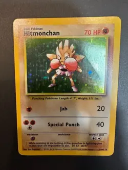 Hitmonchan 007/102 Base Set Holo Pokemon Card - Image 4