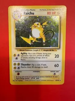 Raichu 014/102 Base Set Holo Pokemon Card - Image 1
