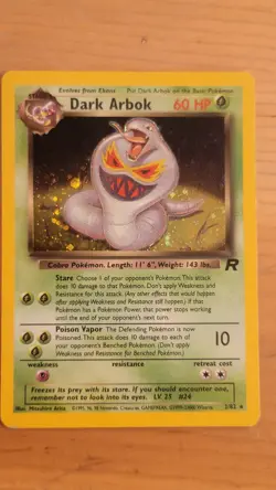 Pokemon TCG Team Rocket Dark Arbok Unlimited Holo Rare 2/82 - Image 1