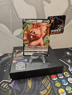 Pokemon TCG Greedent V Shining Fates 053/072 Ultra Rare LP. - Image 1