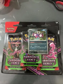 Pokemon TCG - Scarlet & Violet: Shrouded Fable - 3 Pack Blister Pecharunt Sealed - Image 1