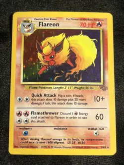 Pokemon TCG Flareon 3/64 Jungle Holo Rare HP (A1) - Image 1