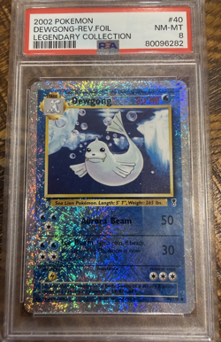 2002 POKEMON LEGENDARY COLLECTION #40 DEWGONG-REVERSE FOIL PSA 8 *FREE SHIPPING* - Image 1