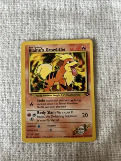 Pokemon TCG Blaine's Growlithe Gym Heroes 62/132 - Image 1