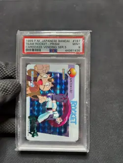 1999 Pokemon PSA 9 MINT Bandai Carddass Series 5 PRISM HOLO Team Rocket #157 - Image 1
