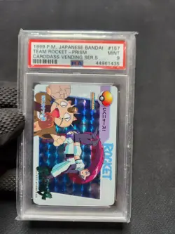 1999 Pokemon PSA 9 MINT Bandai Carddass Series 5 PRISM HOLO Team Rocket #157 - Image 3