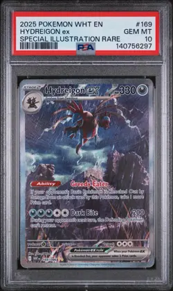 2025 POKEMON WHT EN-WHITE FLARE SPECIAL ILLUSTRATION RARE HYDREIGON EX PSA 10 - Image 1