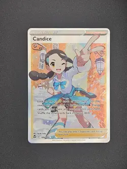 Pokemon TCG Candice 185/195 Rare Trainer Silver Tempest Sword & Shield Full Art - Image 1