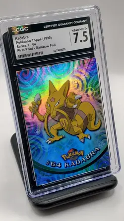 Kadabra - Pokemon Topps Series 1 First Print/Rainbow Foil Near Mint+ (CGC 7.5) - Image 1