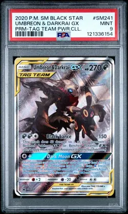 2020 Pokemon SM Black Star Promo Umbreon & Darkrai GX #SM241 PSA 9 - Image 1