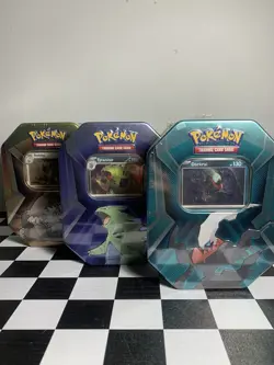 Triple Whammy Collector Tins Pokemon TCG Lot Of 3 (Complete Tin Set) New Sealed - Image 1