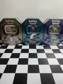 Triple Whammy Collector Tins Pokemon TCG Lot Of 3 (Complete Tin Set) New Sealed - Image 3