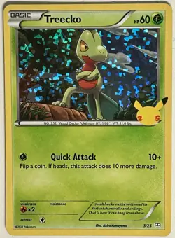 Pokemon TCG Treecko Reverse Holo 3/25 McDonalds 25th Anniversary NM Condition - Image 1