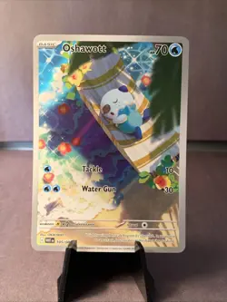 Pokemon TCG Oshawott 105/086 Sv: White Flare Illustration Rare Full Art Holo NM - Image 1