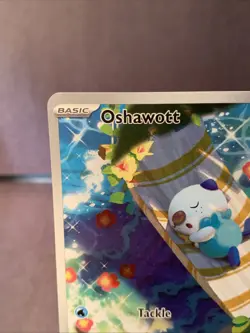Pokemon TCG Oshawott 105/086 Sv: White Flare Illustration Rare Full Art Holo NM - Image 2