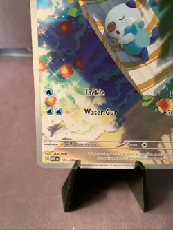 Pokemon TCG Oshawott 105/086 Sv: White Flare Illustration Rare Full Art Holo NM - Image 5