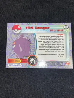 2000 Topps Pokemon TV Animation Edition Series 2 Foil #94 Gengar - Image 5