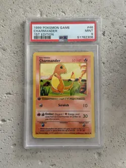 1999 Pokemon Game Charmander #46/102 PSA 9 1st Edition WOTC Vintage - Image 1