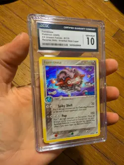 TOP POP 2) Pokemon EX Unseen Forces CGC 10 GEM MINT Forretress 6/115 ERROR HOLO - Image 1