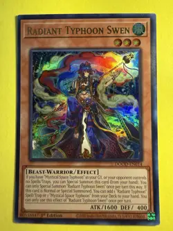 YuGiOh ~ Radiant Typhoon Swen DOOD-EN014 ~ Ultra Rare 1st Edition ~ Pack Fresh - Image 1