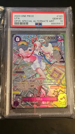 Bandai One Piece CCG Uta OP02-120 Awakening Foil Alt Art PSA 10 - Image 1