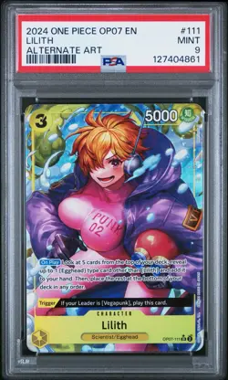 2024 One Piece OP07-111 SR Lilith Alternate Art English Psa 9 Mint - Image 1