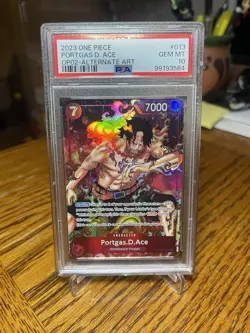 One Piece Paramount War Portgas D Ace OP02-013 Alt Art PSA 10 English - Image 1