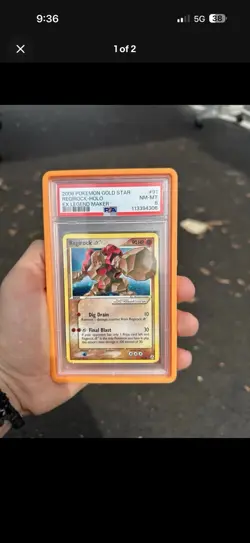 Pokemon Regirock Gold Star EX Legend Maker Ultra Rare Holo Card #91 PSA 8 - Image 1
