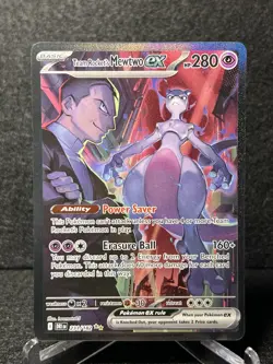 Pokemon TCG Destined Rivals Team Rocket's Mewtwo EX Card 231/182 NM Holofoil - Image 1