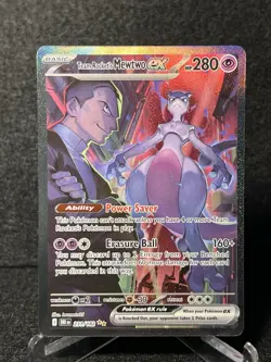 Pokemon TCG Destined Rivals Team Rocket's Mewtwo EX Card 231/182 NM Holofoil - Image 2