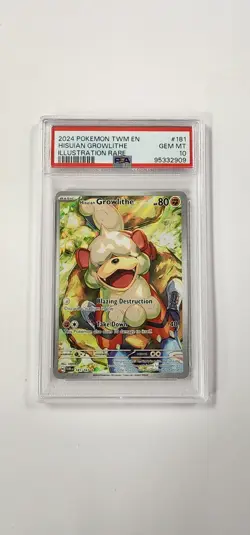 PSA 10 Pokemon Card: Hisuian Growlithe 181/167 - Image 1