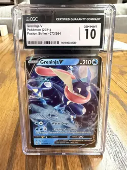 CGC 10 gem mint Greninja V 073/264 Fusion Strike 2021 Pokemon Card - Image 1