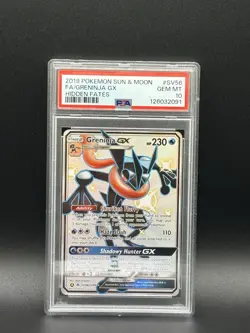 Pokemon TCG Greninja GX Full Art Shiny Holo Rare Card SV56/SV94 PSA 10 - Image 1