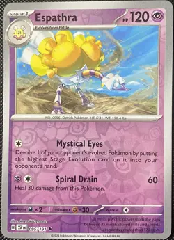 Espathra 095/191 Sv08: Surging Sparks Reverse Holo - Pokemon Card - Image 1