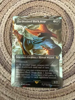 THE DESTINED BLACK MAGE FOIL [Borderless] - FIC Final Fantasy Commander MTG 447 - Image 1