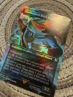 THE DESTINED BLACK MAGE FOIL [Borderless] - FIC Final Fantasy Commander MTG 447 - Image 2