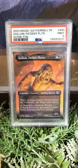 2023 Magic The Gathering. LOTR Gollum Patient Plotted Scene Foil PSA 9 - Image 1