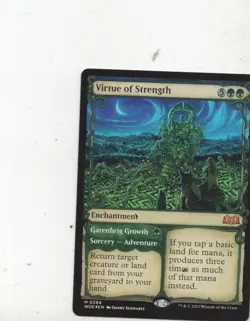 Virtue of Strength 0248 Foil Showcase Wilds of Elaine MTG x1 1x Single LP - Image 1