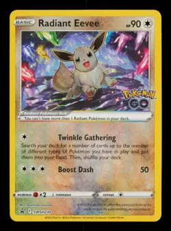 Pokemon Card Radiant Eevee SWSH230 Pokemon Go Holo Shiny NM 2022 - Image 1