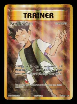 Pokemon Card Brock's Grit 107/108 Evolutions Full Art Trainer NM 2016 - Image 1