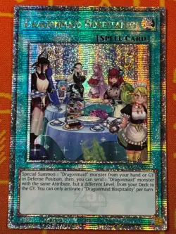 YUGIOH DRAGONMAID HOSPITALITY QUARTER CENTURY SECRET RARE 1ST RA03-EN068 ALT ART - Image 1