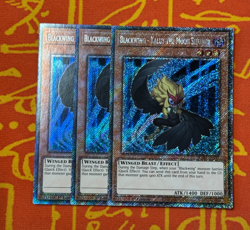 YUGIOH BLACKWING - KALUT THE MOON SHADOW PLATINUM SECRET NM RA03-EN217 x3 SET - Image 1
