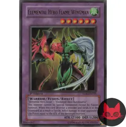 Yugioh Elemental HERO Flame Wingman TLM-EN035 Ultra Rare 1st Edition LP - Image 1